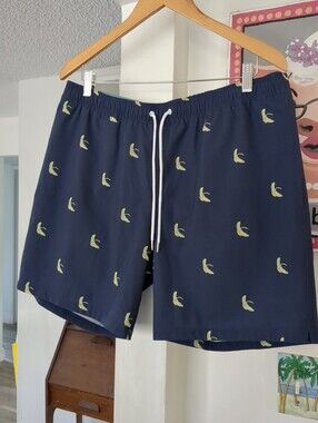 BONOBOS BANANA PRINT Sz Large  Riviera 7 Inch Inseam  Swim Trunks ShortsPremiu